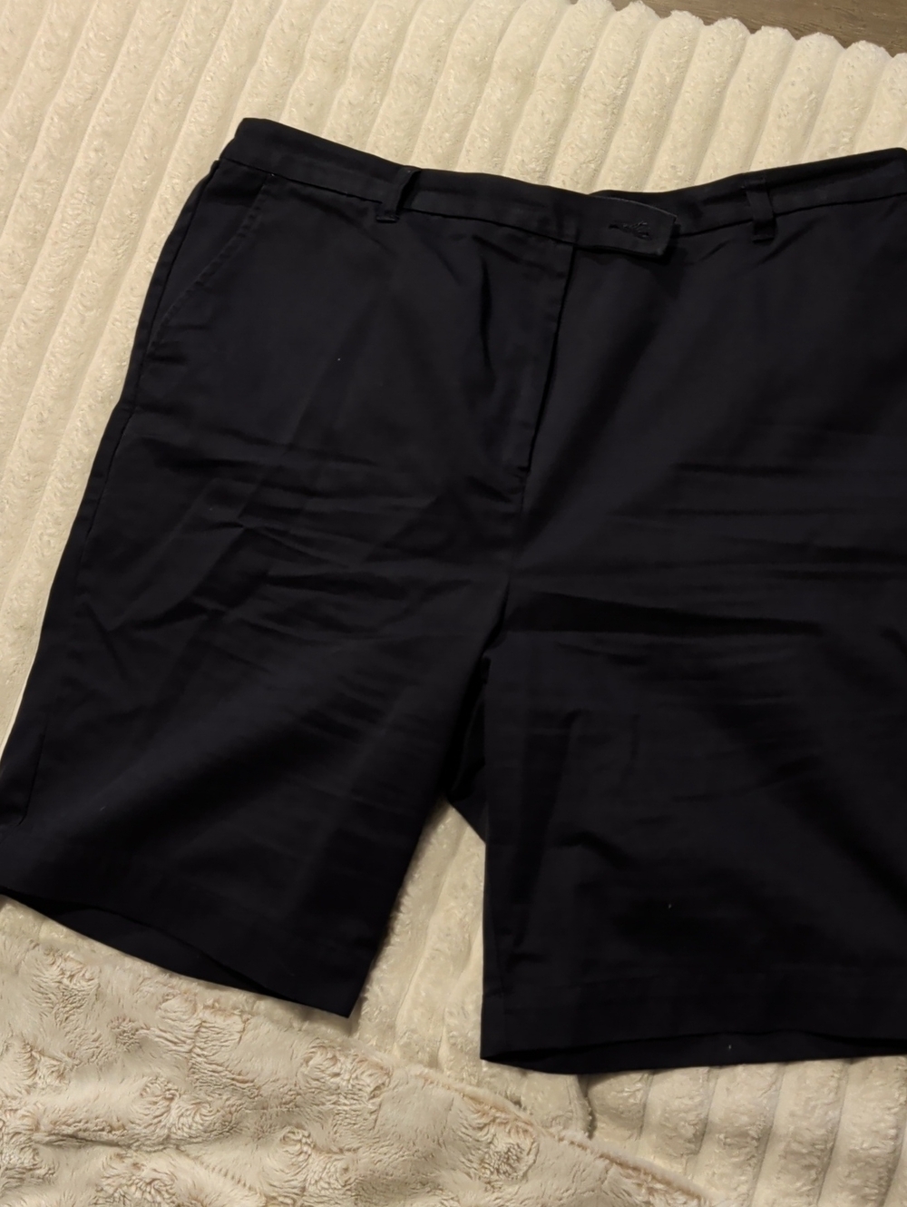 Lands' End Navy Flat-Front Women's Shorts